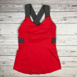 Lululemon Push Your Limits Tank Red/Grey Size 4